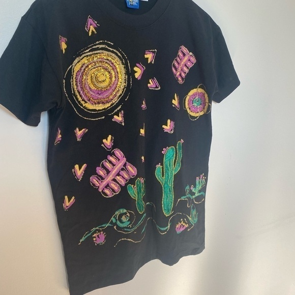 Vintage T-Shirt Traffic Jam Graphic Print Sequin Bright Spring Festival Concert - Picture 4 of 12